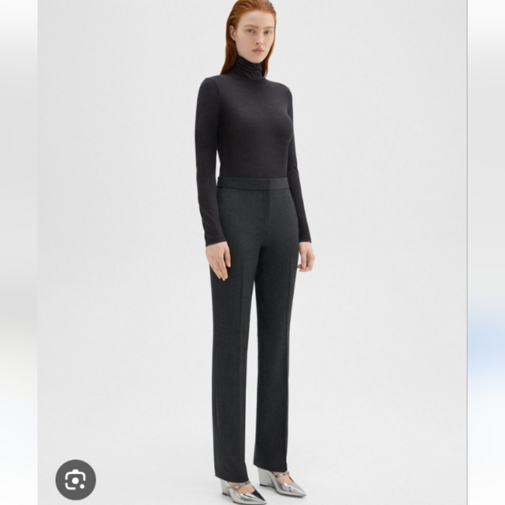 Theory Sleek Flannel Straight Leg Pants